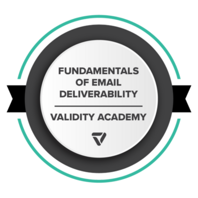 Validity Email Deliverability Platform Certification Badge